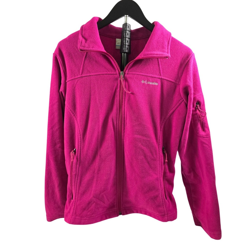 Columbia Womens Fast Trek II Full Zip Fleece Jacket Magenta Pink Size M 0311